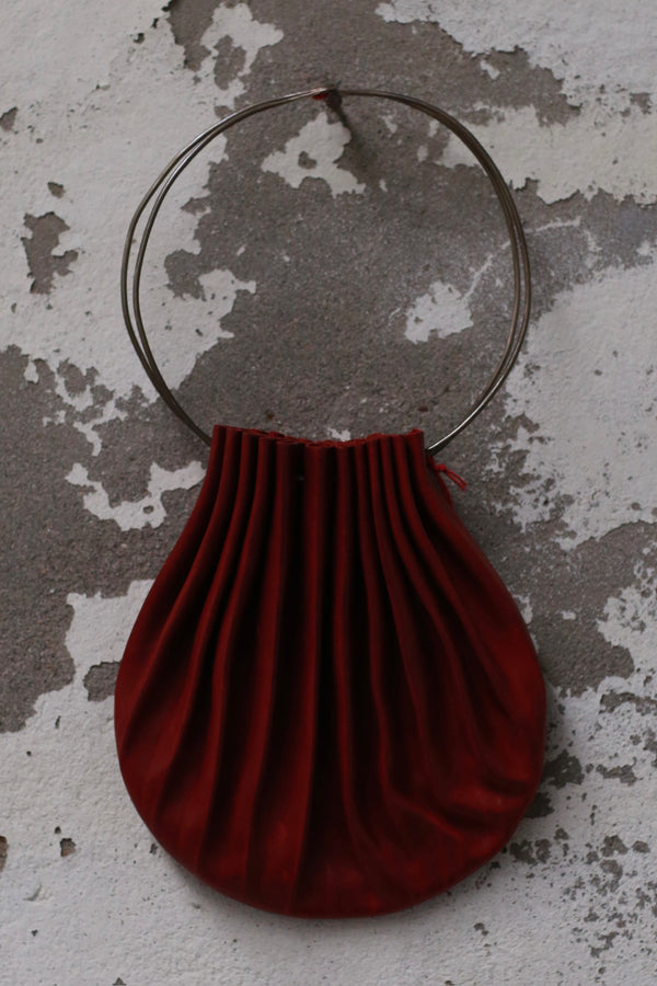 m.a+ Shell Bag Collection Italian Handmade MA-B703/RS CUS1,0-RED WINERY Red Pony Leather PM203